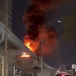 Fuego en torre de iluminación provoca movilización en obras de la Línea 6 del Metro