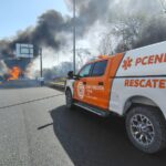 Se incendia pipa en autopista a Reynosa en Juárez, NL
