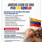 Nuevo León activa centro de acopio para apoyar a víctimas de terremotos en Venezuela