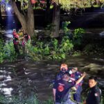 Protección Civil rescata a familia atrapada por corriente en el Río La Silla