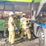 Transpais lamenta accidente en el centro de Monterrey; unidad iba sin pasajeros