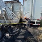 Incendio en cajas de tráiler moviliza a cuerpos de emergencia en Escobedo